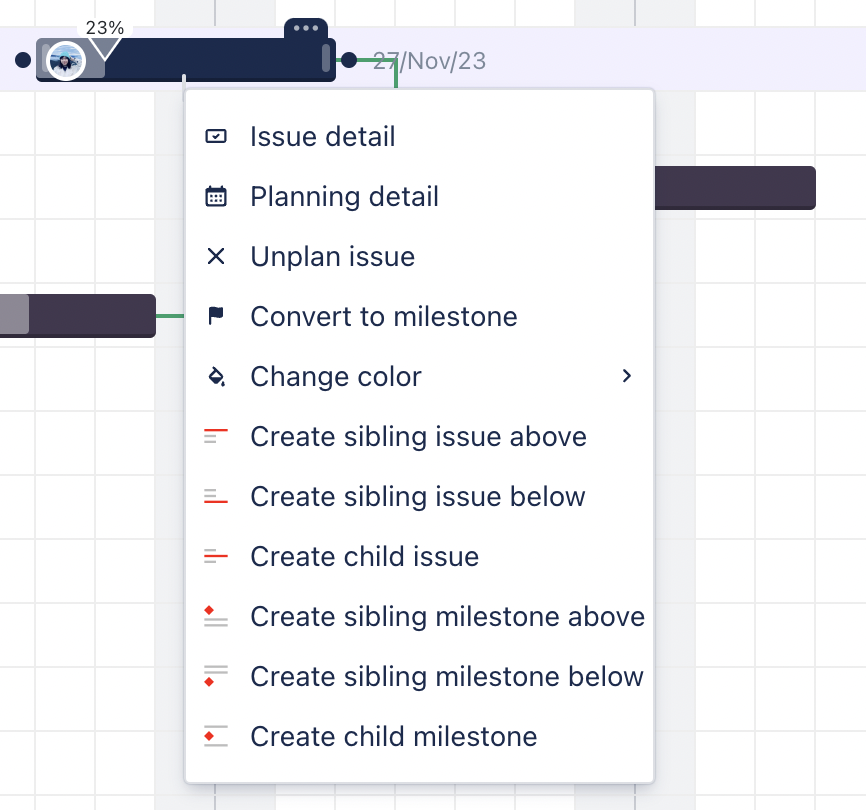 Create sibling issue in the Gantt Chart.png