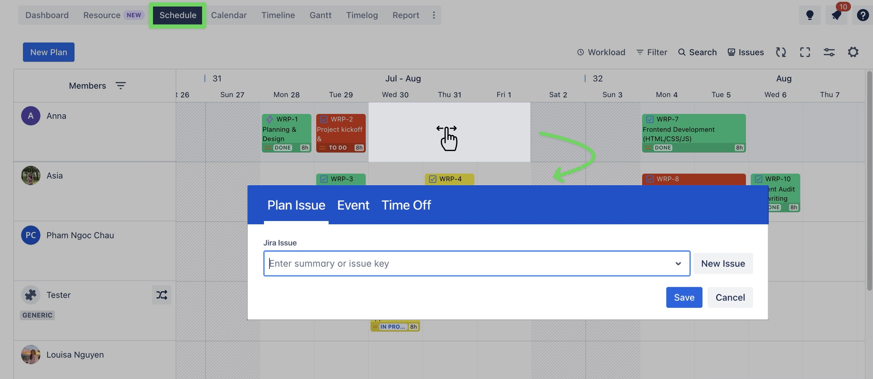 Click on a date or date range.jpg