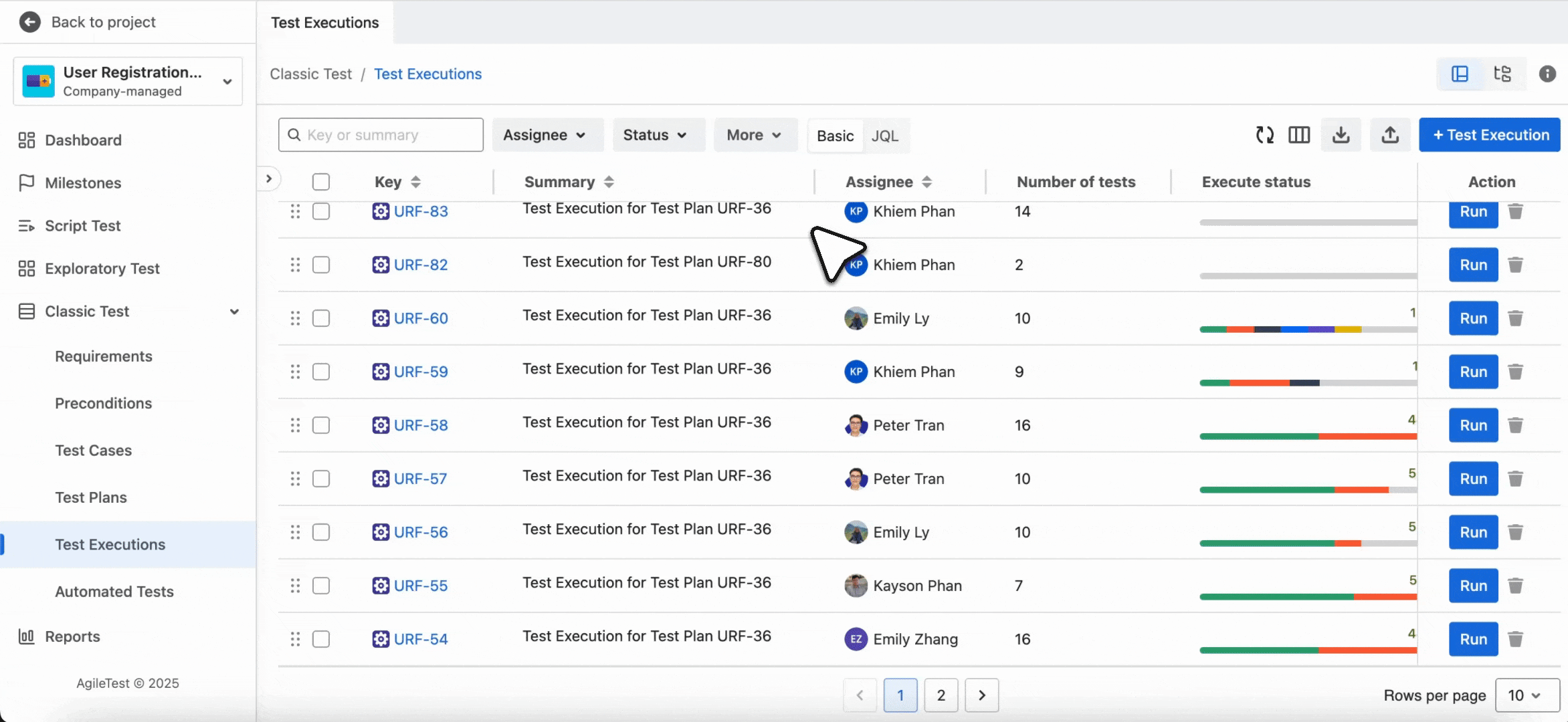 Rearrange Test Execution Table.gif