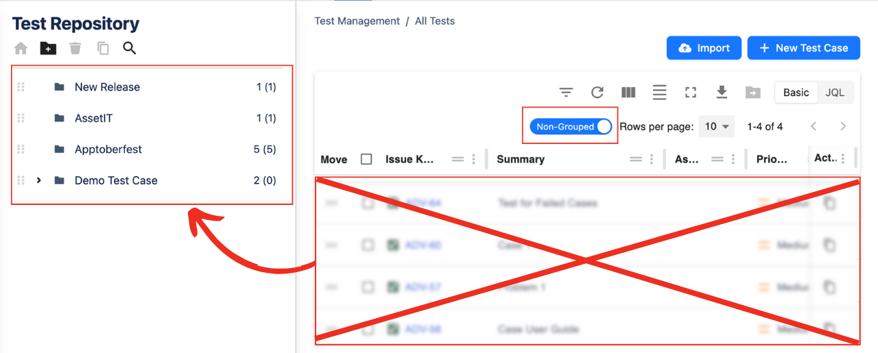 8. Hide all grouped test case .png