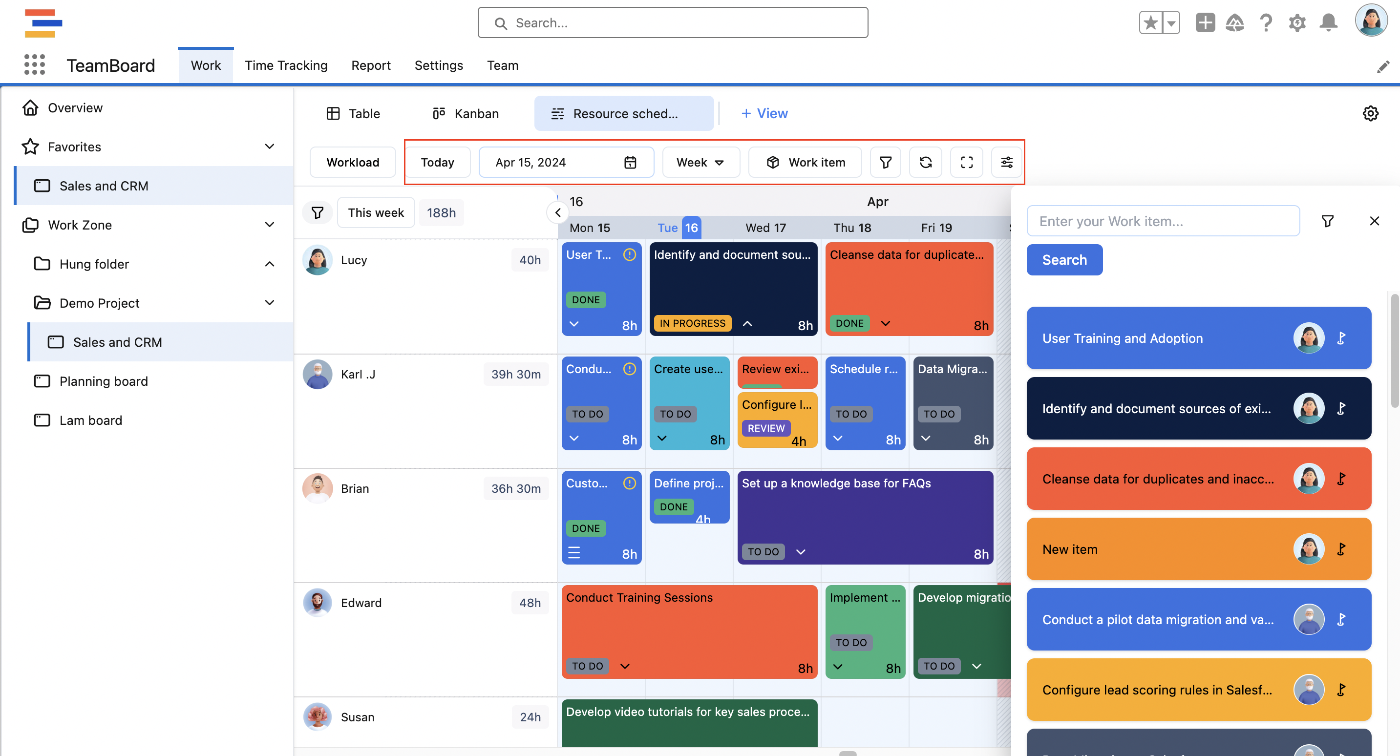 Resource Scheduler View