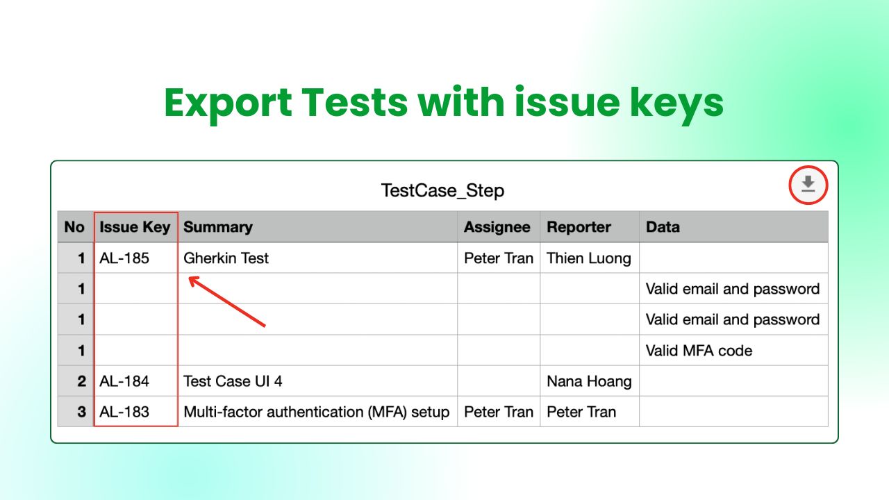 9. Improve - Export test case with issue keys.jpg