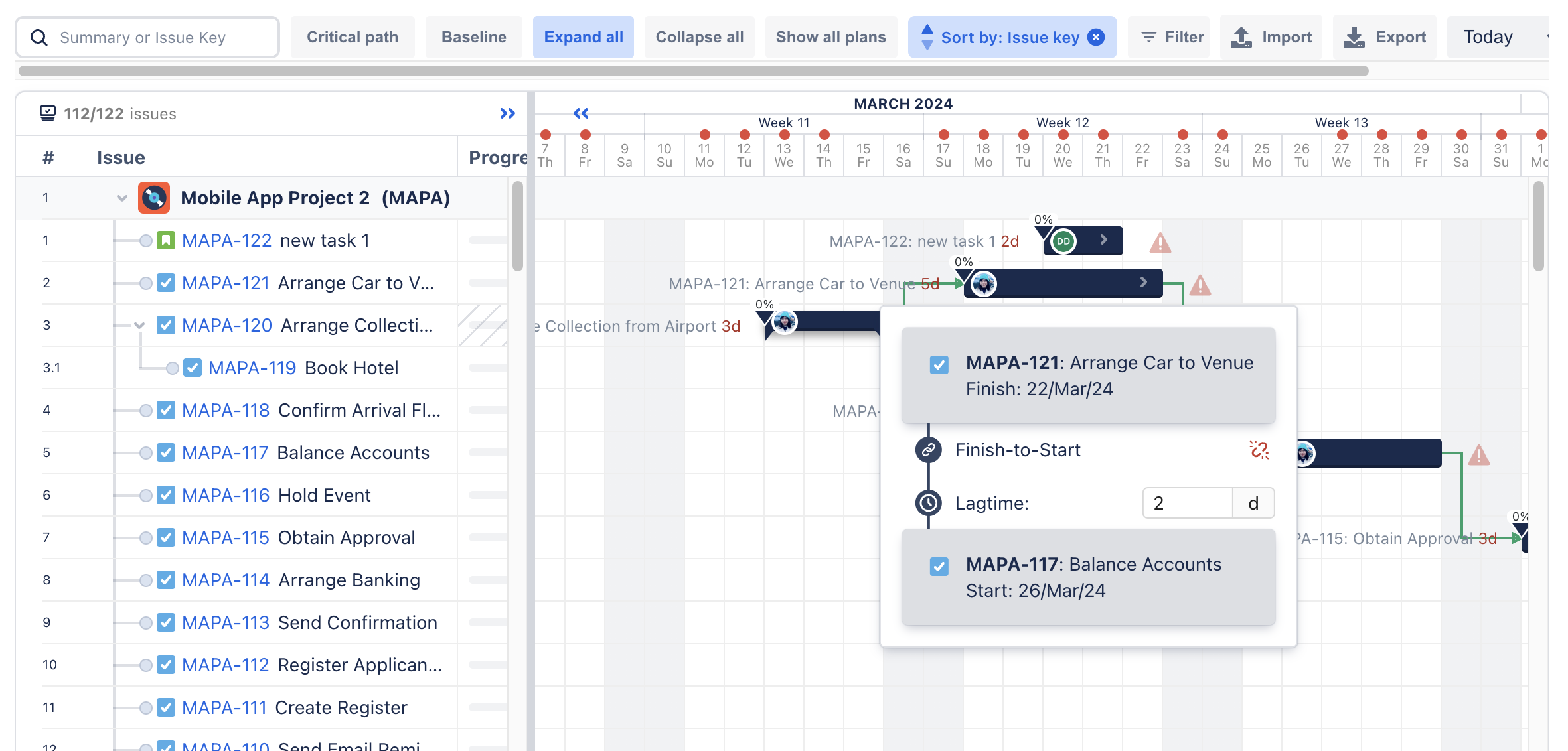 Support adjusting the lag time in the Gantt chart when auto-scheduling is ON..png