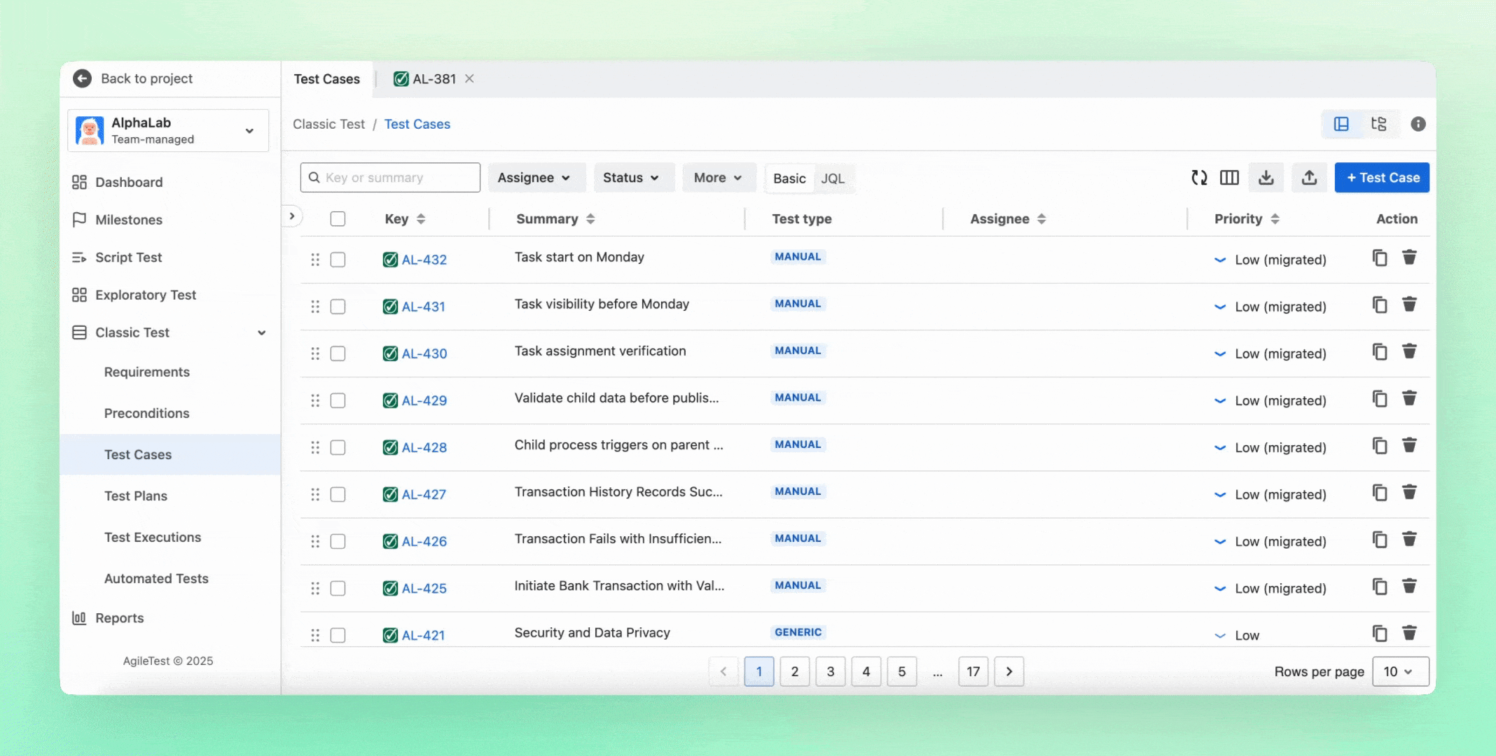 Filter Test Cases by Test Plan.gif
