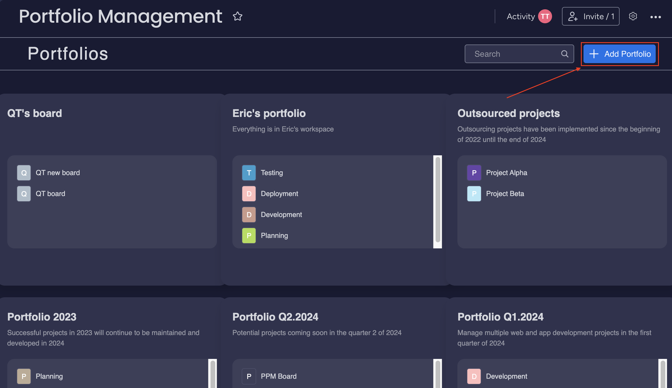 Click on the "Add Portfolio" button to initiate the creation of a new portfolio..png